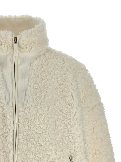 Entire Studios Teddy-effect Fabric Jacket With Ribbed Knit Details In Neutral