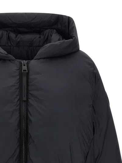 Canada Goose Hooded Jacket With Elasticated Cuffs And Pockets In Blue