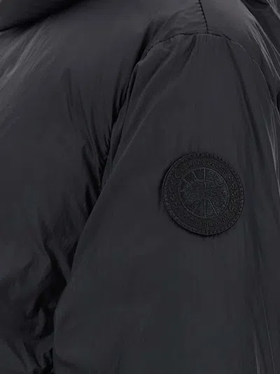 Canada Goose Hooded Jacket With Elasticated Cuffs And Pockets In Blue
