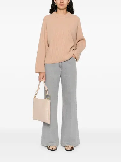 Forte Forte Wide-leg Denim Trousers Five Pockets In Gray