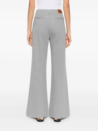 Forte Forte Wide-leg Denim Trousers Five Pockets In Gray