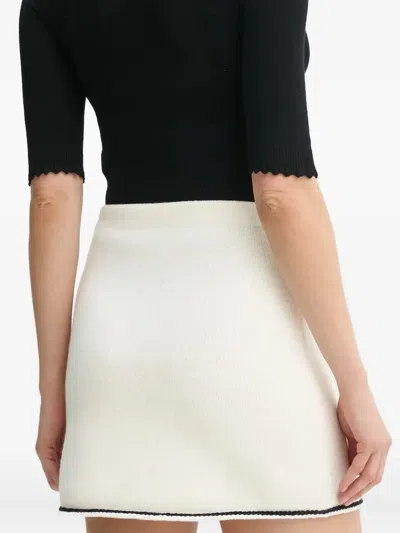 Theory Wool-blend Knit Mini Skirt In Gray