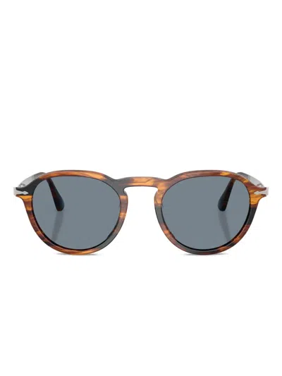 Persol Po3383s 123556 Occhiali Da Sole Marroni Per Uomo In Blue