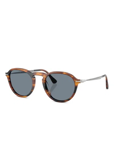 Persol Po3383s 123556 Occhiali Da Sole Marroni Per Uomo In Blue