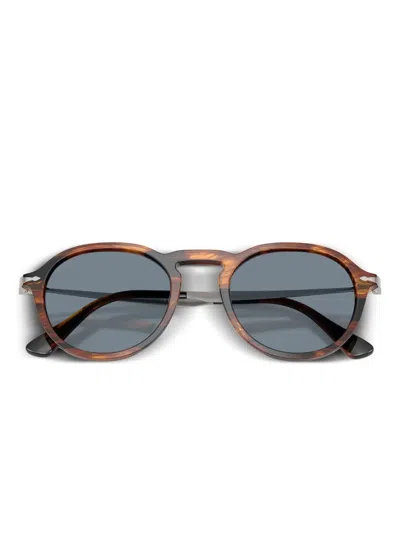 Persol Po3383s 123556 Occhiali Da Sole Marroni Per Uomo In Blue