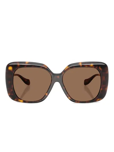Versace Medusa Square-frame Sunglasses In Brown