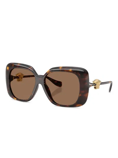 Versace Medusa Square-frame Sunglasses In Brown