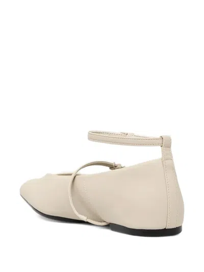 Armani Exchange Ankle-strap Pointed-toe Flats In Neutral