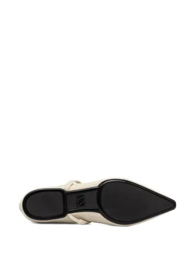 Armani Exchange Ankle-strap Pointed-toe Flats In Neutral