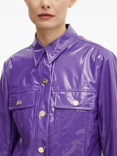 Silvian Heach High-shine Button-fastening Jacket In Purple