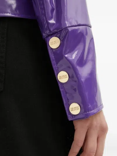 Silvian Heach High-shine Button-fastening Jacket In Purple