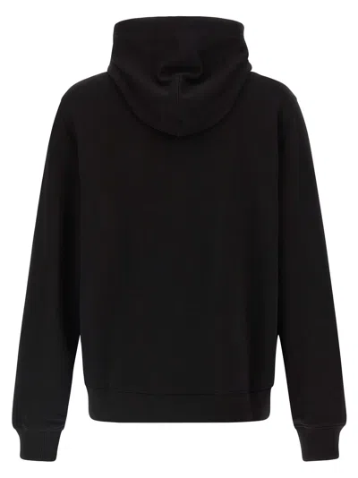 Dolce & Gabbana Hooded Sweater With Pockets And Ribbed Details In Black