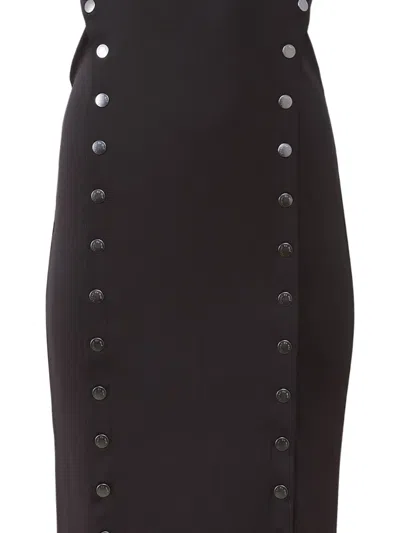 Fleur Du Mal Undo Me Button-embellished Midi Dress In Black