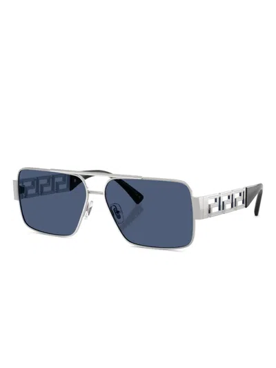 Versace Square-frame Sunglasses In Metallic