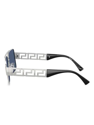 Versace Square-frame Sunglasses In Metallic