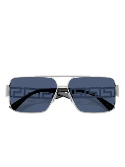Versace Square-frame Sunglasses In Metallic