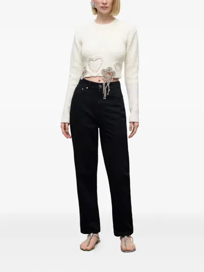 晶饰钩编针织毛衣