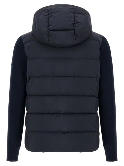 Tatras Keitie Black Down Jacket With Drawstring Hood And Logo Patch On The Side In Tech Fabric Man In Blue