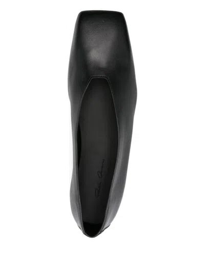 Rick Owens Leather Ballet Flats In Black
