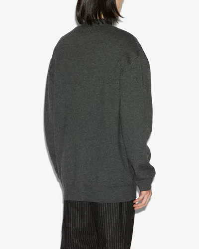 Isabel Marant Logo-intarsia Cardigan In Gray