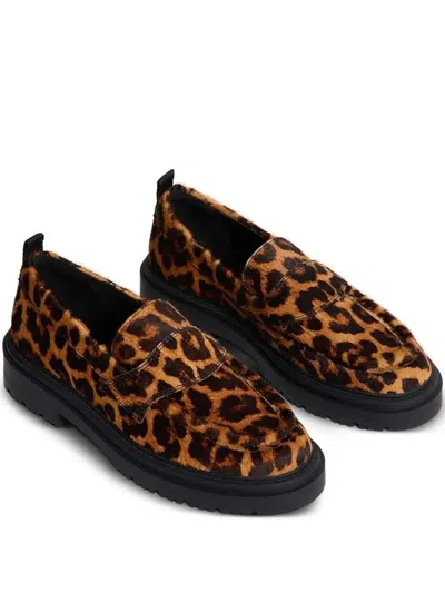 Hoff Leopard-print Platform Loafers In Brown