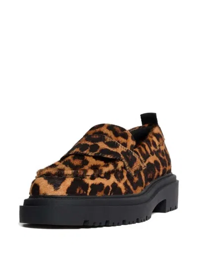 Hoff Leopard-print Platform Loafers In Brown