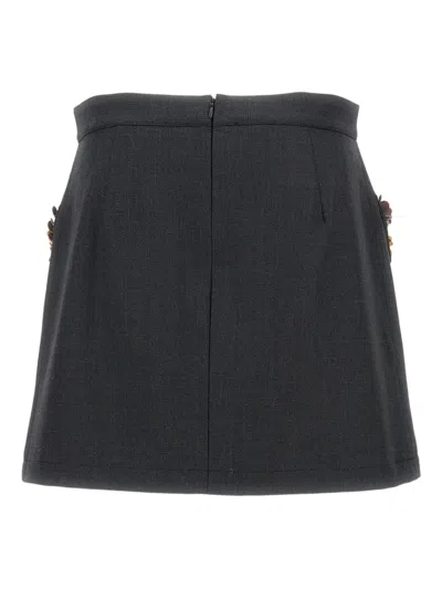 Plan C Sequined Wool-blend Miniskirt In Black
