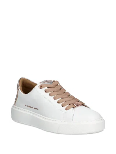 Alexander Smith Leather Lace-up Sneakers In White