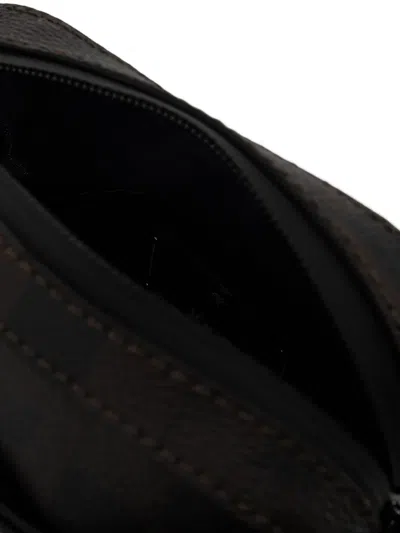 Joop Check-pattern Messenger Bag In Black