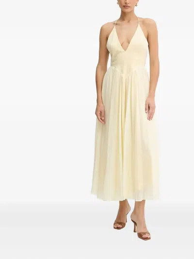 Bardot Arletha Cross-back Gathered Maxi Dress In Yellow
