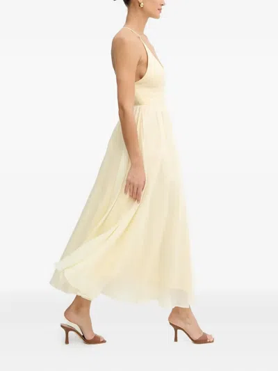 Bardot Arletha Cross-back Gathered Maxi Dress In Yellow