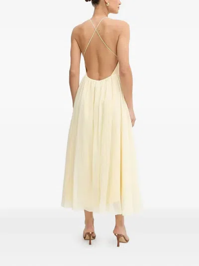 Bardot Arletha Cross-back Gathered Maxi Dress In Yellow