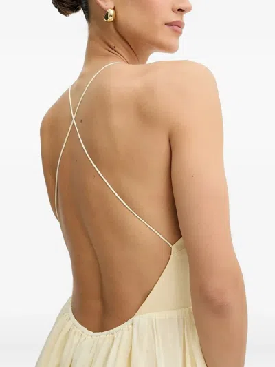 Bardot Arletha Cross-back Gathered Maxi Dress In Yellow