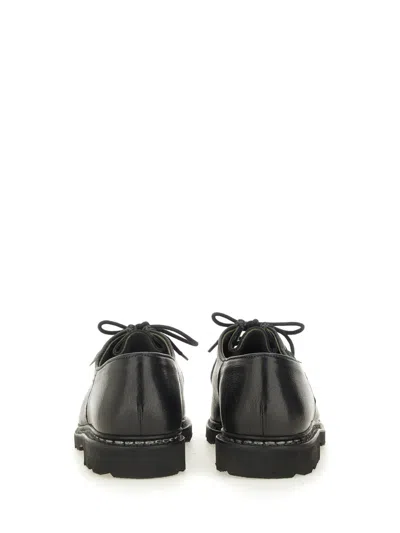 Paraboot Round Toe Lace-up Shoes With Textured Sole In Black