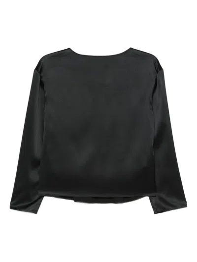 Emporio Armani Silk Top In Black