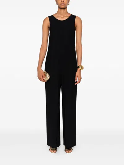 Emporio Armani Sleeveless Long Jumpsuit In Black