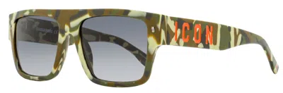 Dsquared2 Men's Icon Rectangular Sunglasses Icon 0003/s 6db9o Camo 56mm In Gold