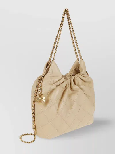 Tory Burch Mini Hobo Fleming In Nappa Color Vanilla In Neutral