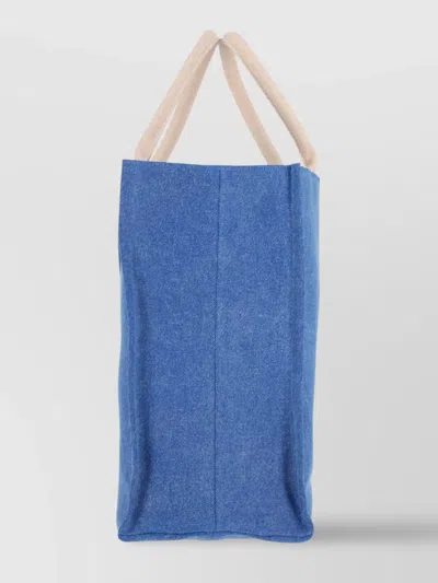 Marni Shopper Bag With Shoulder Strap And Top Handles In Blue