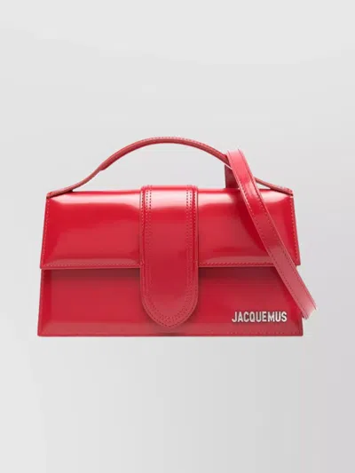 Jacquemus Rectangular Smooth Top Handle Shoulder Bag In Red