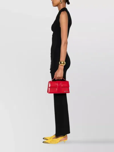 Jacquemus Rectangular Smooth Top Handle Shoulder Bag In Red