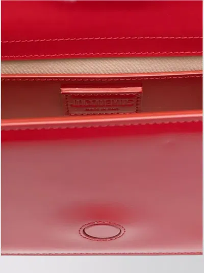 Jacquemus Rectangular Smooth Top Handle Shoulder Bag In Red