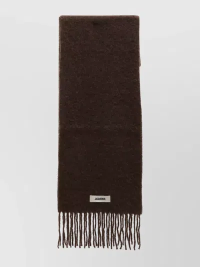 Jacquemus Carro Scarf With Soft Texture And Fringed Edges