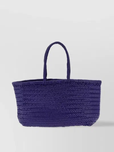 Dragon Diffusion Large Bamboo Triple Jump Chevron-weave Shoulder Bag In Purple