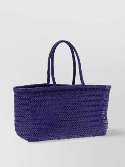 Dragon Diffusion Large Bamboo Triple Jump Chevron-weave Shoulder Bag In Purple