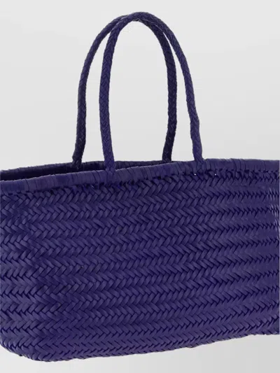 Dragon Diffusion Large Bamboo Triple Jump Chevron-weave Shoulder Bag In Purple