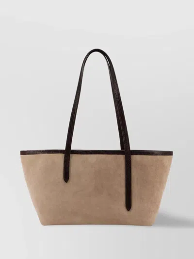 Atp Atelier Reptile-effect Leather Suede Shoulder Bag