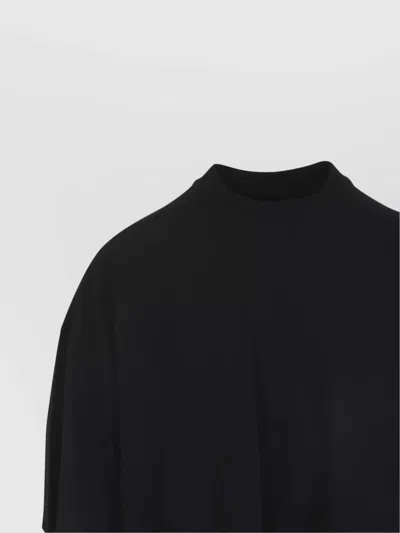 Rick Owens Drkshdw Drkshdw By Rick Owens Relaxed Fit Black Cotton T-shirt With Crew Neckline In Black