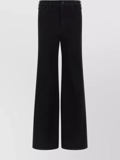 Mother The Roller Sneak Flared Jeans In Black