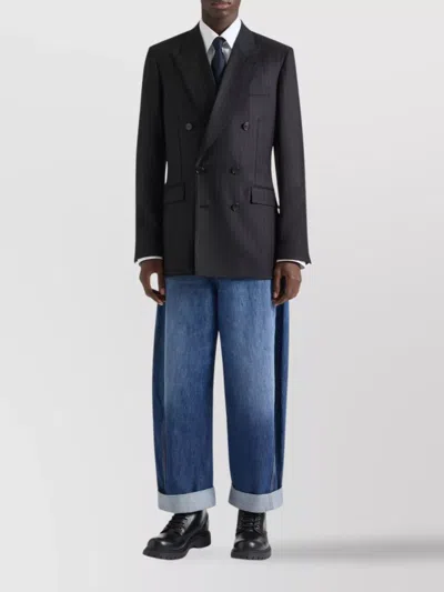 Givenchy Fitted Striped Jacket In Wool In Black